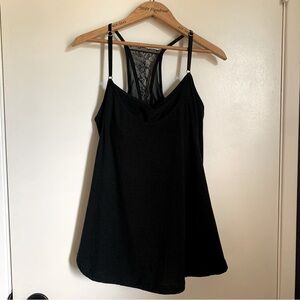 Lole Lace Bra Crop Wrapped Tank Medium Black Yoga Pilates